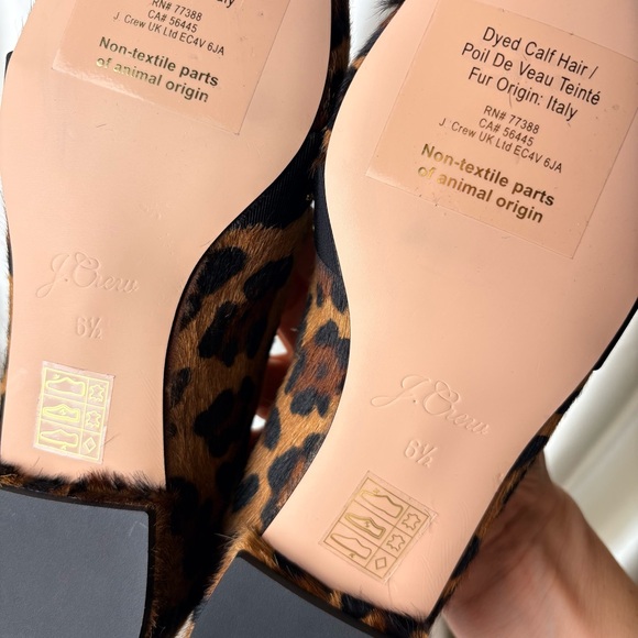 J Crew Calf Fur Leopard Print Flats- 6.5 - Picture 9 of 9